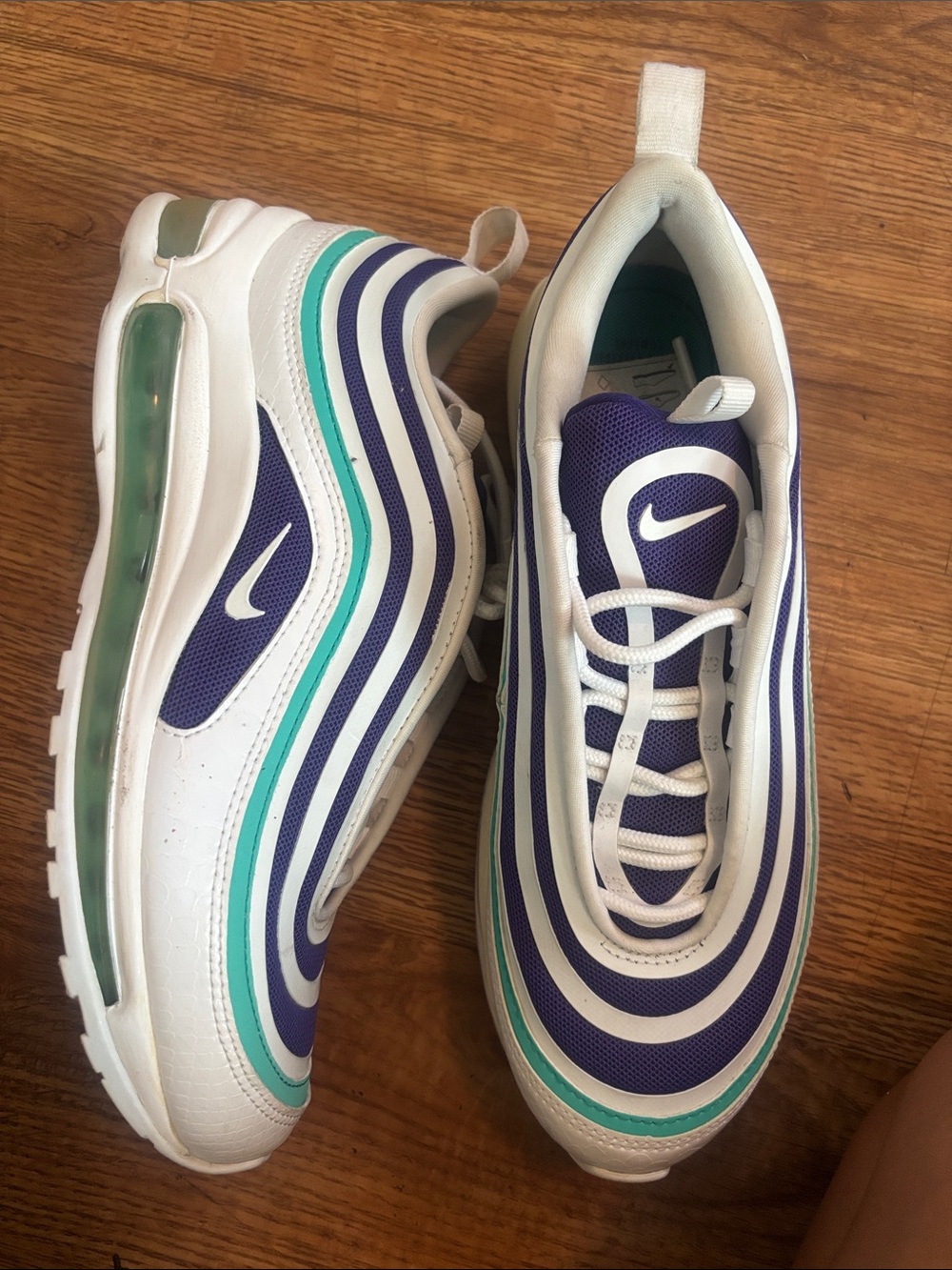 Nike Women’s Air Max 97 — White, Purple & Teal